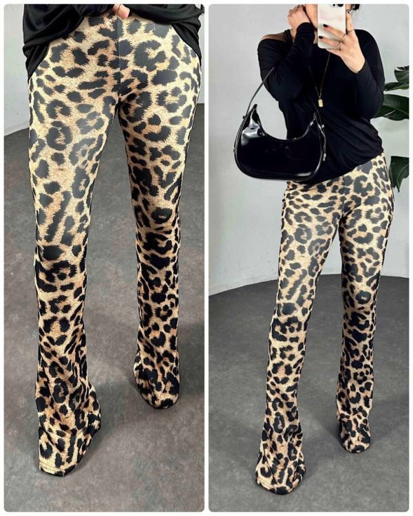 Bootcut leopard fleece