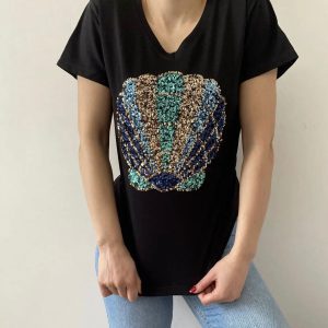 Black Sequince T-Shirt