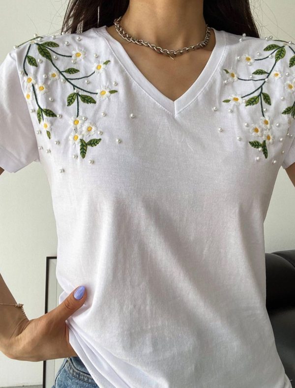 White Embedded T-Shirt