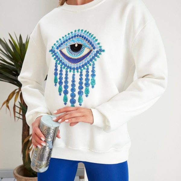 White Evil Eye Sweatshirt