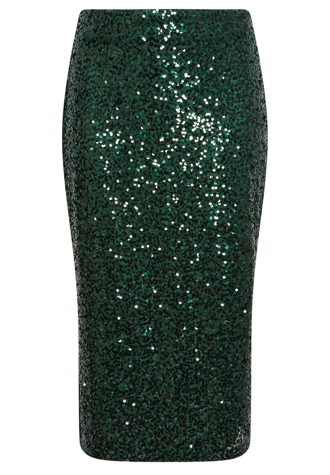 Bottle Green Sequin Skirt - One in Melon Closet PVT LTD