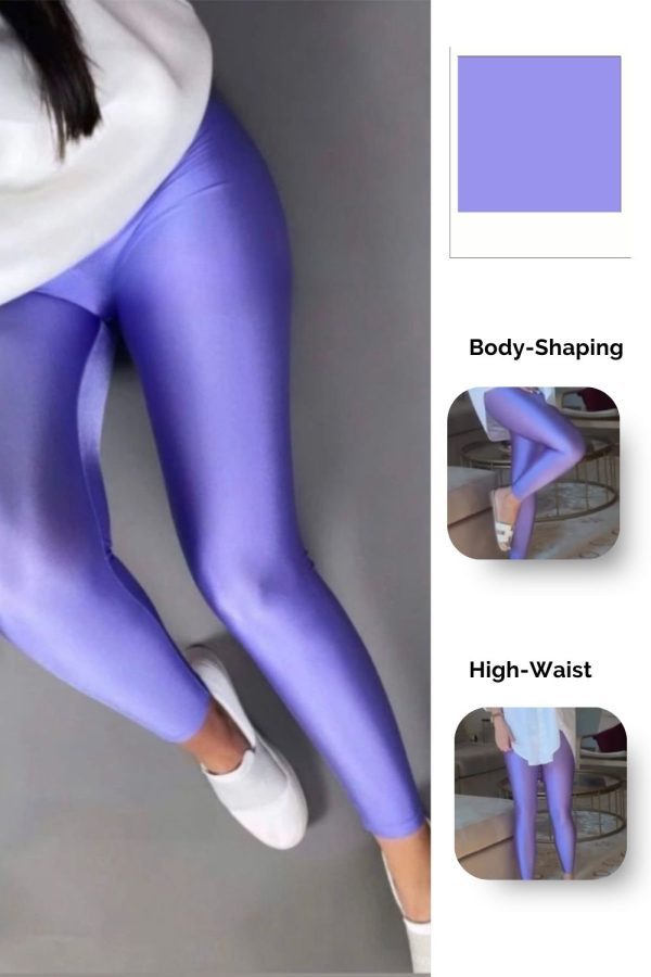 lilac Glossy Leggings