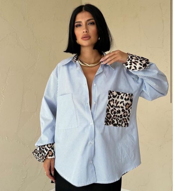 Cotton leopard print shirt