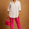 Hot pink Stirrup Glossy Leggings