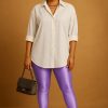 Lilac Stirrup Glossy Leggings