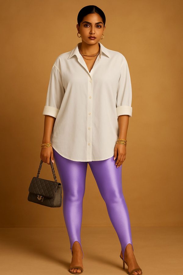Lilac Stirrup Glossy Leggings